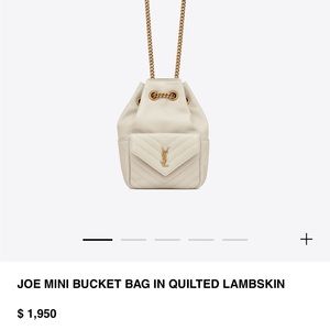 YSL Joe Mini Bucket Bag in Quilted Lamb Skin